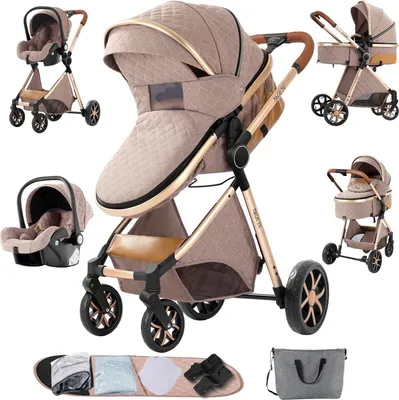 Obrázek produktu pro Dětský kočárek, ultralehká konstrukce, multifunkční, XV9-KHAKI
