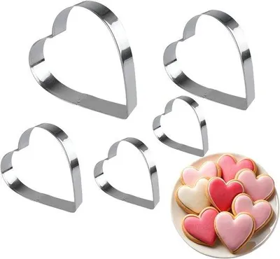 Produktbild von Famanu Herzförmige Ausstechformen - Backformen Set - 5-teilig aus Edelstahl