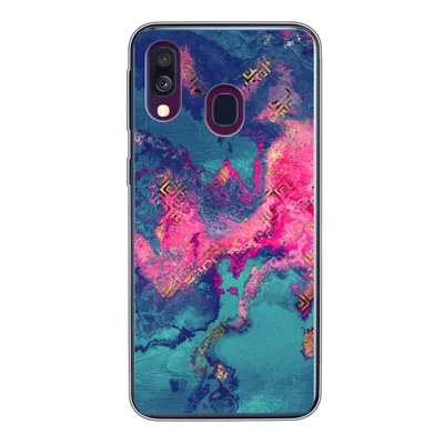 Produktbild von MuchoWow® Handyhülle Schutzhülle Hülle für Samsung Galaxy A40 Marmor - Farbe - Rosa - Blau Silikon Softcase Handy Hülle - Handy-Tasche