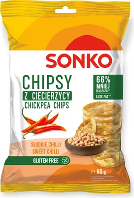 Zdjęcie produktu dla Sonko Chipsy Z Ciecierzycy O Smaku Słodkiego Chili 60 G