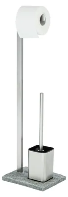 Produktbild von WENKO Stand WC Garnitur GRANIT Klo Toiletten Bürsten Papier Rollen Halter Bad