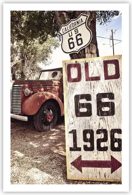 Produktbild von Poster - Poster ohne Rahmen - Straße alt 66 USA - 61x91,5 cm - Wand Bild - Wanddeko - Wandbilder - Kunstposter - Wandposter - Bilder - Kunstdruck - Wanddekoration - Wandbild - P2XPA61x91-3562