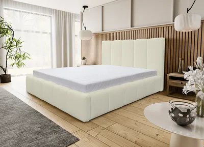 Produktbild von VENASI MARCO Polsterbett 160x200 BEIGE mit Bettkasten ohne Matratze Boucle QUELLE 03 Bett