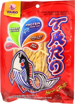 Produktbild von Taro Fish Snack Hot Chilli Flavour 52g (rot)