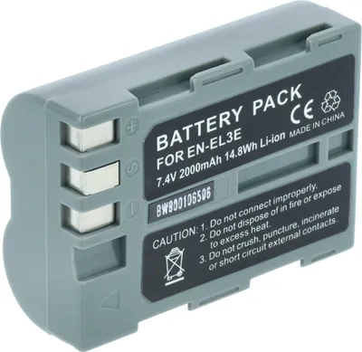Produktbild von vhbw Akku Ersatz für Nikon EN-EL3e, EN-EL3, EN-EL3a für Kamera (2000 mAh, 7,2 V, Li-Ion), Infochip
