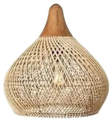 Zdjęcie produktu dla Lampa wisząca, ręcznie wykonana, styl vintage, wymiary: średnica 50 cm x wysokość 50 cm, kolor beżowy, bez żarówki