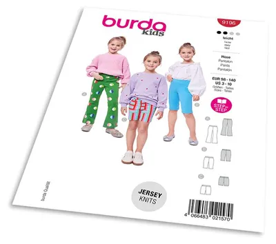 Obrázek produktu pro Střih Burda 9196 - Legíny v různých délkách