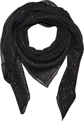 Produktbild von Baumwolltuch - grau - anthrazit Lurex gold - quadratisches Tuch