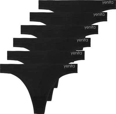 Produktbild von Yenita® 6er Pack Seamless Basic String L/XL schwarz