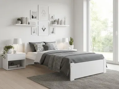 Produktbild von IKAROS Bett 90 x 200 cm, weiß; Matratze: Sommera Matratze 18 cm; Lattenrost: Ohne Lattenrost