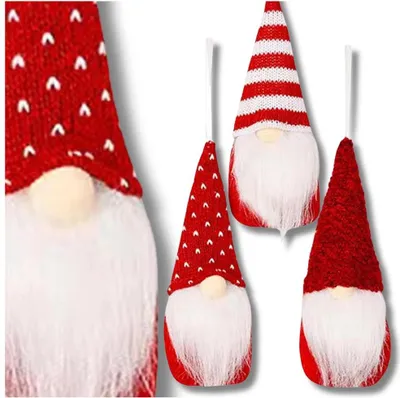 Immagine prodotto di Camerazar Natale elfo rosso Nicholas 15 cm decorazione da appendere set di 3 pezzi