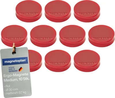 Produktbild von Magnetoplan Ergo medium Magnete rot 30mm 10St
