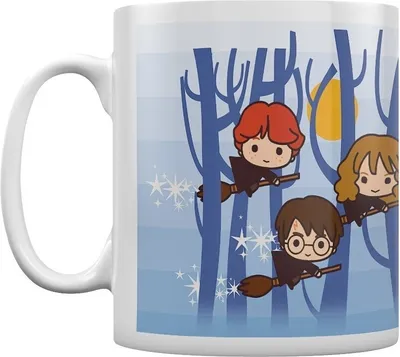 Produktbild von Harry Potter - Kaffeebecher "Flying", "Chibi" PM1479 (Einheitsgröße) (Weiß/Blau)