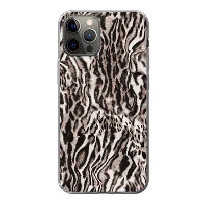 Produktbild von MuchoWow® Handyhülle Schutzhülle Hülle für iPhone 13 Pro Pantherdruck - Formen - Schwarz - Braun Silikon Softcase Handy Hülle - Handy-Tasche
