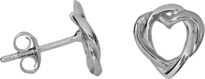 Produktbild von Silber Ohrstecker verschlungene Herzen Farbe - Silber