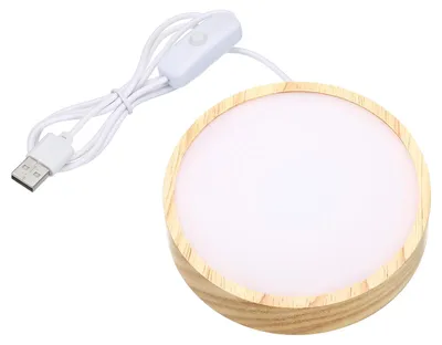 LED-Holzsockel 4 Zoll, 2 Stück, mit Schalter, warmweiß
