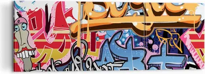 Produktbild von Bild auf Leinwand - Leinwandbild - Graffiti modern - 120x40cm - Wand Bild - Wanddeko - Wandbilder - Leinwanddruck - Bilder - Kunstdruck - Wanddekoration - Leinwand bilder - Wandkunst - CA120x40-3578