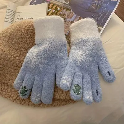 Immagine prodotto di Guanti invernali in tessuto blu per adulti