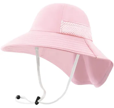 Produktbild von Sonnenhut Baby mit Nackenschutz, verstellbar, faltbar, atmungsaktiv, UV-Schutz, Pink, 2-6 Jahre
