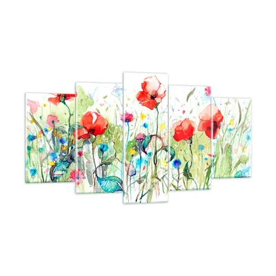 Produktbild von Bilder auf glas - Blumen Wiese Blatt Natur - 160x85cm - Glasbilder - Wandbilder - Kunstdruck - zum Aufhängen bereit - Wanddekoration aus Glas - Glas Bilder - Wandbild auf Glas - GEA160x85-3076