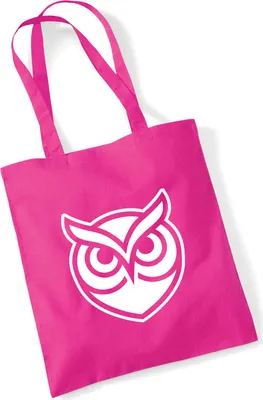 Produktbild von Huuraa Jutebeutel Eule Silhouette 10 Liter Fuchsia Baumwolle Tasche Geschenkidee