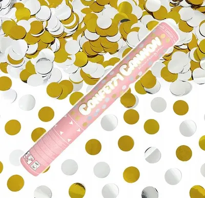 Image de Konfettishooter Circles Gold/Silber 80cm