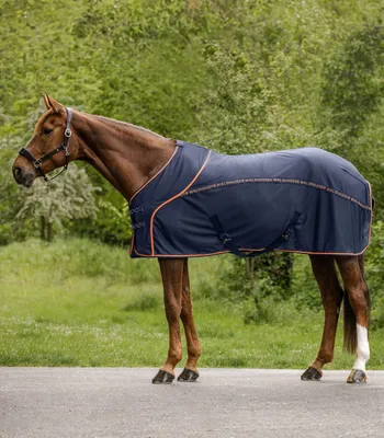 Image de Waldhausen Chemise anti-mouches Cooler Couverture d'été bleu nuit/orange 145 cm