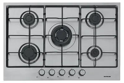 Immagine prodotto di Silverline AS5241X01, Acciaio inox, Integrato, 75 cm, Piano cottura a gas, Acciaio inox, 5 zona(e)