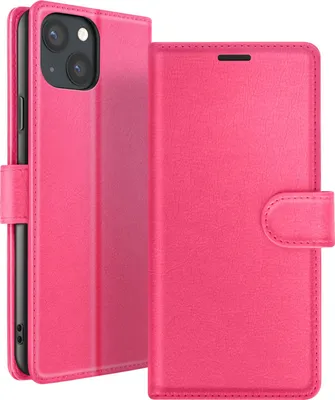 Obrázek produktu pro Zanaé, skládací pouzdro na iPhone 13 s přihrádkou na karty a magnetickým uzávěrem, fuchsiová