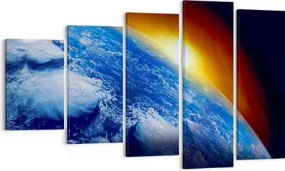 Produktbild von Bild auf Leinwand - Leinwandbild - Galaxie Erde Raum - 100x60cm - Wand Bild - Wanddeko - Wandbilder - Leinwanddruck - Bilder - Kunstdruck - Wanddekoration - Leinwand bilder - Wandkunst - EG100x60-2335