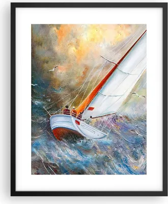 Produktbild von Gerahmtes Poster - Schwarzer Rahmen - Segelboot Bild Regatta - 40x50 cm - Wand Bild - Wanddeko - Wandbilder - Kunstposter - Wandposter - Bilderrahmen - Bilder - Kunstdruck - Wandbild - P2BPA40x50-4134