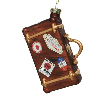 Produktbild von Christbaumschmuck Glas Reisekoffer 12cm braun
