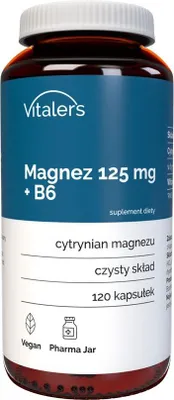 Image de Vitaler's Magnésium 125 mg + Vitamine B6 - 120 gélules