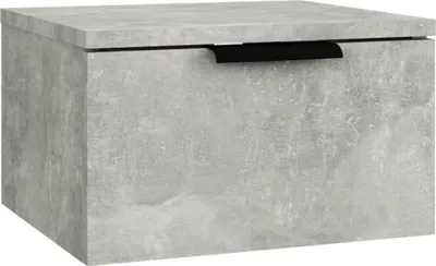 Image de Table de chevet murale Gris béton 34x30x20 cm