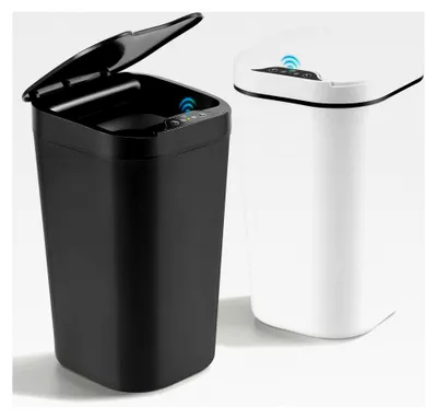 Produktbild von Mülleimer mit Sensor, 12L Elektrischer Mülleimer mit Deckel, Intelligenter Bewegungssensor, Wasserdichter Mülleimer für Bad, Büro, Küche und Schlafzimmer, 2er Set