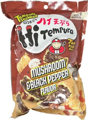 Obrázok produktu pre TAOKAENOI HiTempura – snack z morských rias s príchuťou húb a čierneho korenia, 40 g