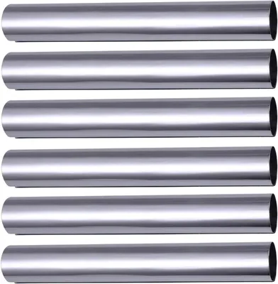 Schaumrollen-Backform-Set, 6 Edelstahlformen, 12,4 cm, silber