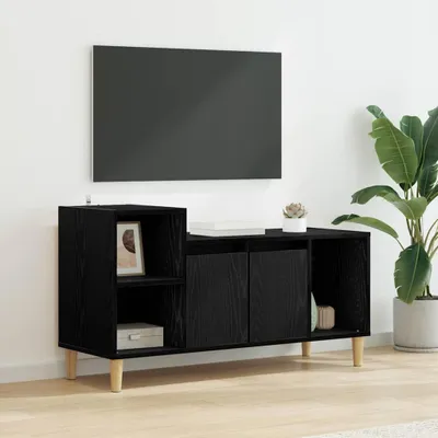 Obrázek produktu pro Maison Exclusive – Televizní skříňky, rozměry 100 x 35 x 55 cm, barva černá, Imitace dubu, materiál dřevotrieska