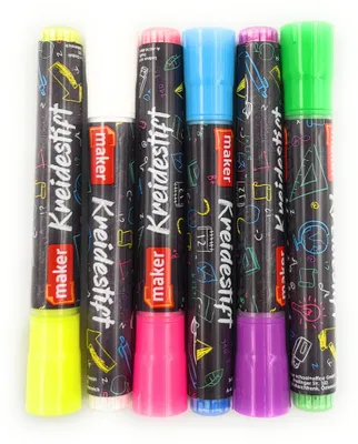 Produktbild von 6er Kreidestifte lila, blau, grün, pink, gelb und weiß