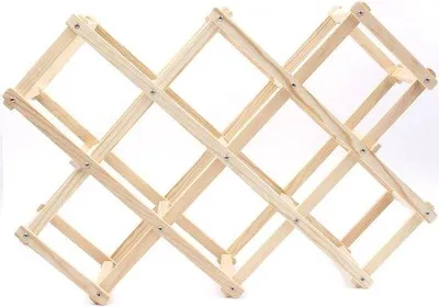 Produktbild von Houten Weinständer 10 Flaschenregal Faltbarer Holzdisplayständer Stabiler Weinständer Retro Vitrinekast