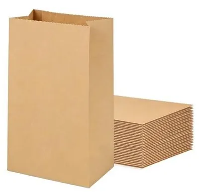Obrázek produktu pro Papírové sáčky z kraftpapíru, 50 kusů - papírové sáčky - dárkové sáčky - sáčky z kraftpapíru - vhodné pro narozeniny/oslavu - rozměry: 30,5 × 20 × 12,5 cm - dárková taška