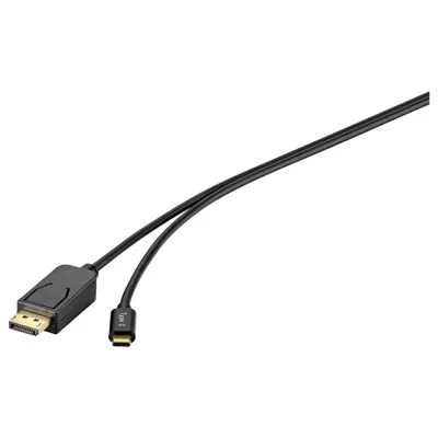 Obrázok produktu pre Renkforce RF-4538166 Videokabel-Adapter 1,8 m DisplayPort USB Typ-C Schwarz (RF-4538166)