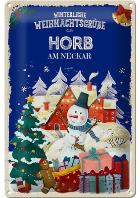 Produktbild von Blechschild Weihnachtsgrüße aus HORB AM NECKAR 20x30cm