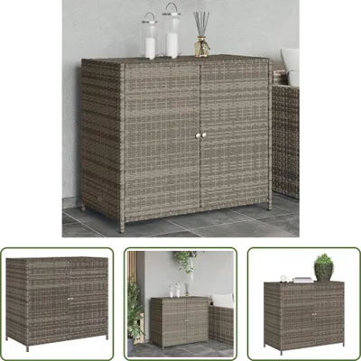 Image de The Living Store Armoire de jardin Gris 83x45x76 cm Poly rotin