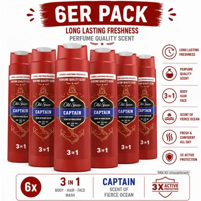 Produktbild von Old Spice CAPTAIN 2 in 1 Shower Gel 250ml (6er Pack)