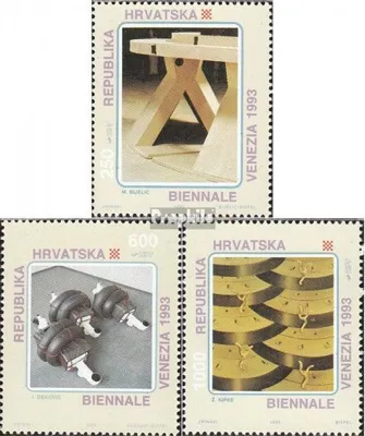 Produktbild von Briefmarken Kroatien 1993 Mi 243-245 (kompl.Ausg.) gestempelt Kunstbiennale