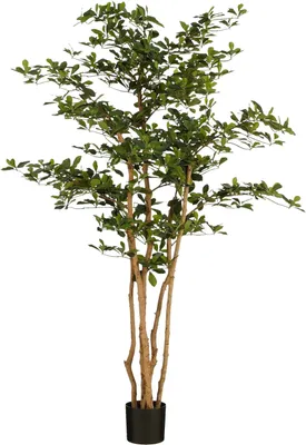 Obrázok produktu pre Sľudové dekorácie umelý olivovník v kvetináči - H183 x Ø130 cm - zelený