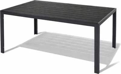 Gartentisch Aluminium Holzimitat Tischplatte Gartenmöbel Esstisch L150xB90xH74cm