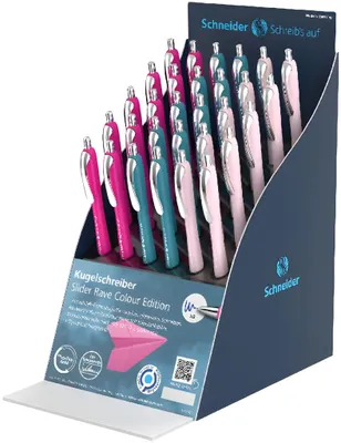 Produktbild von Schneider Kugelschreiber Slider Rave colour Display 30 Stück D sortiert