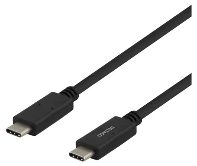 Produktbild von Deltaco USBC-2002M, 2 m, USB C, USB C, USB 2.0, 0,48 Gbit/s, Schwarz